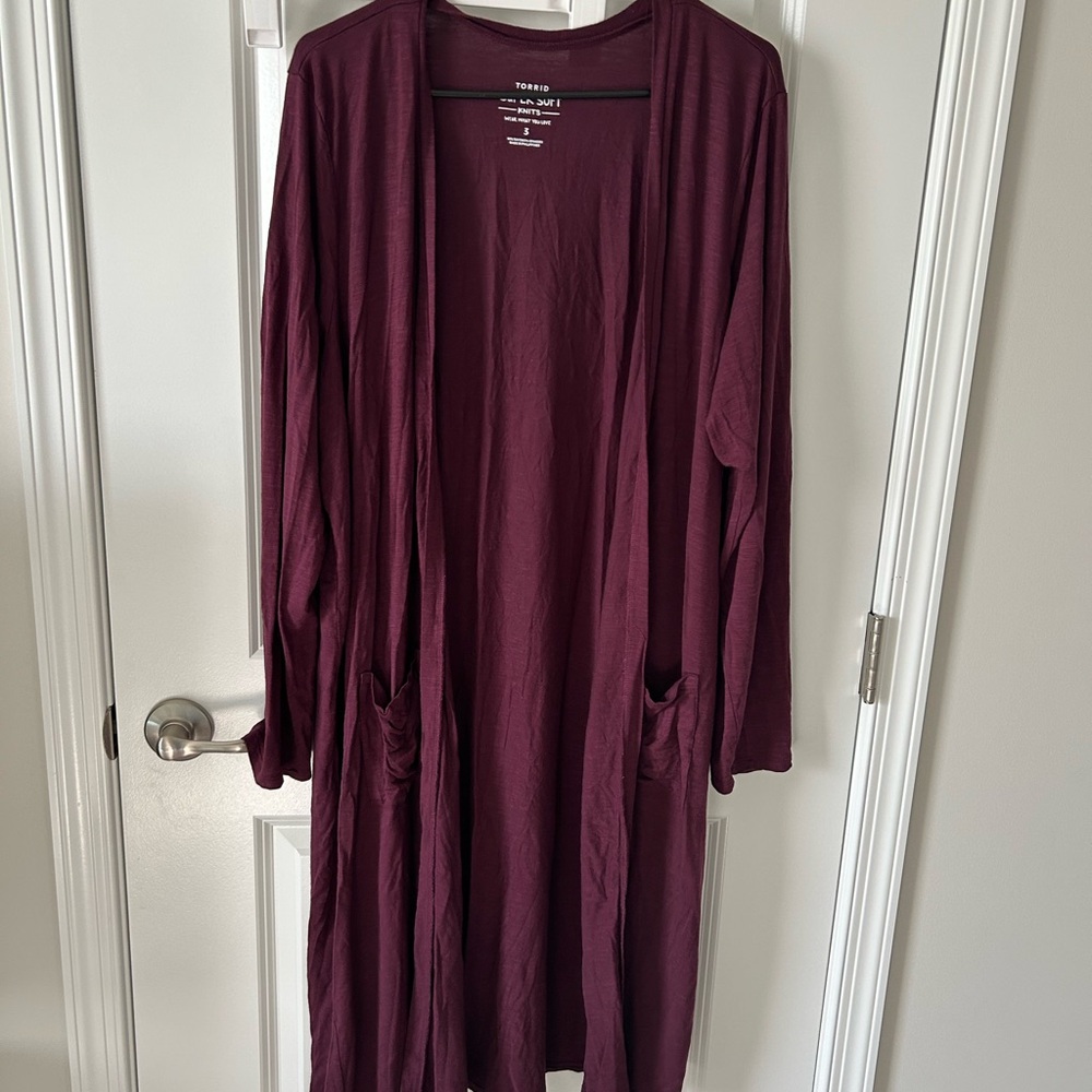 Torrid Burgundy Cardigan